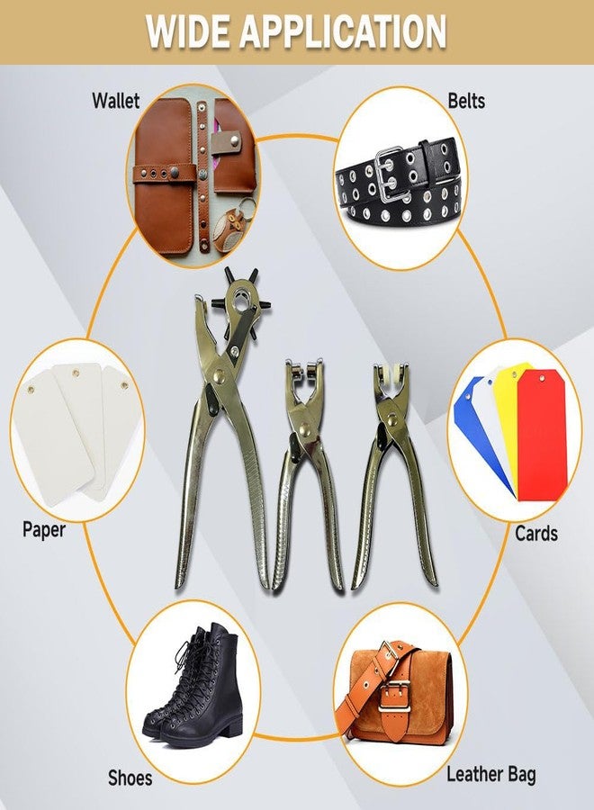 Inditrust مجموعة أدوات ثقب الجلد 3 في 1 من إنديترست - كماشة حلقات معدنية، أداة تثبيت أزرار كبس، وأداة تثبيت حلقات معدنية للأحزمة والأقمشة والأحذية والملابس والجلد - مجموعة أدوات يدوية شديدة التحمل - Image 5